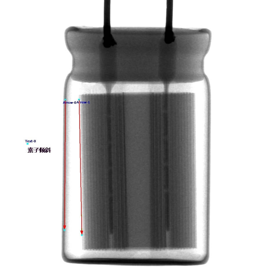 electrolytic capacitor element tilt